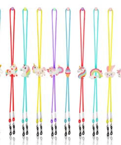 Cordon Lunettes Hifot 10 Pièces Arc en Ciel Licorne, Masque Chaîne Soleil Reglable Universel Fille