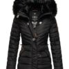 Veste d'hiver matelassée Navahoo B899 chaude doublée à capuche pour femme, Noir, S - Hypothermie Prévention du Froid Fon