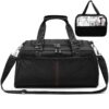 Sac de voyage QiYiCAT pliable Ryanair 40x20x25cm amovible sac humide, Noir/C Modèle Unisexe | Kit toilette inclus