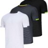 Chenjunrong T-shirt de sport pour homme respirant et séchage rapide - Manches courtes - Lot de 3