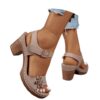 Allbestop Chaussures de Femmes Blanc Été Confortable Élargi Épais Talon Maille Dentelle Escarpins Dîner