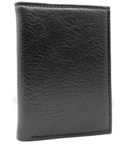 Charmoni Portefeuille Homme Classique - Format Moyen - Cuir Synthétique Noir - 3 Volets 7 Compartiments