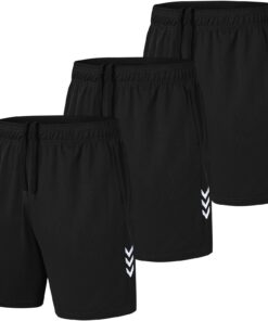 Short de Sport Kuzwufs Homme Lot De 3 Séchage Rapide Course d'Entraînment Court Pantalon Fitness Gym avec Poches