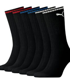 PUMA Crew Chaussettes Mixte Lot de 3 Noir Foncé Éclaircies Foncé Foncé