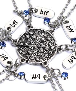 Collier Hifot Cristal Pizza pour 3 Filles, Accessoirede Mode pour Filles, Cadeau_anniversaire_3filles