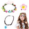 Hifot Collier et Pince Cheveux Accessoires Princesse Moana Bleu Fête Tropical AnniversaireCosplay Halloween Carnaval