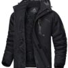 KEFITEVD Vestes Polaires Imperméablespour Hommes - Chic d'Hiver, Ski & Randonnée, Capuche Amovible