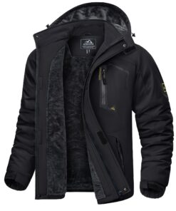 KEFITEVD Vestes Polaires Imperméablespour Hommes - Chic d'Hiver, Ski & Randonnée, Capuche Amovible