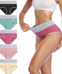 Culottes Coton WIRARPA pour Femmes Lot de 5 Taille Haute Confort Slips Femmes