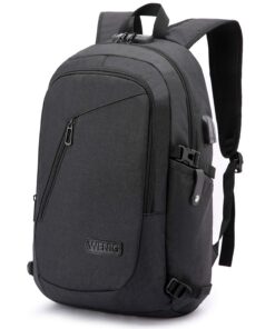 Sac à Dos Ordinateur Portable 15.6 Pouces Antivol Imperméable avec Port USB Chargement pour Homme - Sac D'affaires Polyv