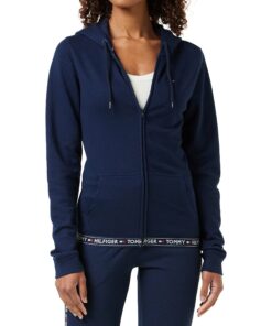 Tommy Hilfiger Veste zippée épaisse pour femme - Imperméable hiver chaud tendance femme vêtements femme automne 2023