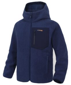 Pioneer Camp Veste Polaire Homme - Chaude et Confortable avec Capuche - 5 Poches Pratiques - Respirante et Coupe-Vent -