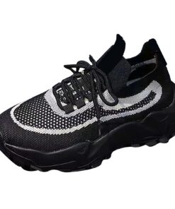 Chaussures de marche à lacets ortopédiques pour femme avec support de la voûte plantaire - Maille respirante en cuir - B