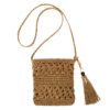 Aucuu Sac en Paille Femme Boho Fait Main, Sac de Plage pour Femmes avec Bandoulière et Fermeture Éclair pour Voyage et V