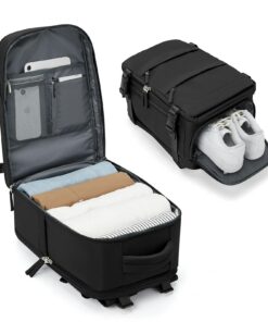Sac à dos sous vide BJLFS 40x20x25 cm pour Bagage Cabine Ryanair -Compression Vacuette avec Pompe Manuelle - Sac Voyage