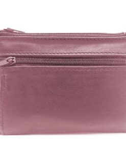 Charmoni Portefeuille Femme Qualité Supérieure en Cuir Vrai Lilas 11,5x8cm Multi-Poches