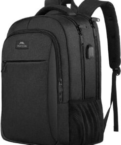Sac à dos MATEIN portable pour homme - Noir | Imperméable, antivol, port USB | Idéal pour college et affaires