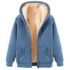 SYDUZAX Sweat à Capuche Femme Chaud Automne Hiver Feminine Vestes Pour Femmes Épais Manches Longues avec Poche Blouson C