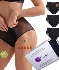 So'Cosy Culotte menstruelle haute taille Adria - Coton bio pour flux abondant - Femmes - Cadeau écologique et confortabl