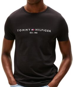 T-Shirt Manches Courtes Homme Tommy Hilfiger Logo Ras-du-Cou Core