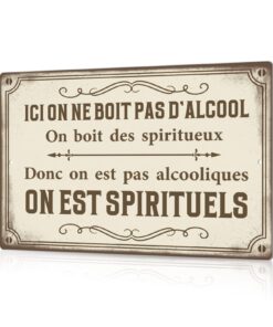 Plaque Métal Vintage Humour Bar – Panneau Décoratif Murale en Métal 30x20 cm – Plaque Murale Humoristique Style Rétro po