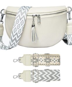 Skyearman Sac Banane Femme en Cuir Véritable Chic Sac a Main Femmes Réglable et Amovible