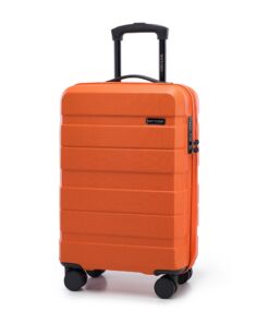 WITTCHEN Valise Cabine Rigide en ABS 4 Roulettes Pivotantes Serrure à Combinaison Poignée Télescopique Taille M Orange