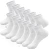 VEGCOO Chaussettes Blanches Respirantes Absorbantes Homme Femme pour Sport et Travail 6 Paires Taille 37-42
