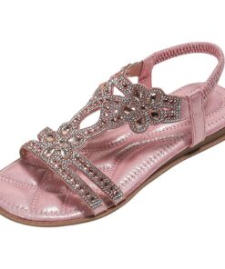 Sandales d'été confortables en cuir pour femme et petite fille - Avec paillettes - Idéales pour activités extérieures