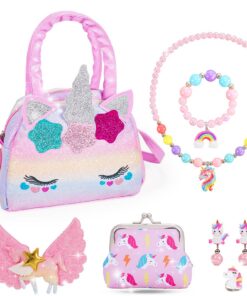 Sac Licorne Adeokay - Bijoux Enfant Fille 2-9 Ans Cadeau Anniversaire Fille 3-7 Ans
