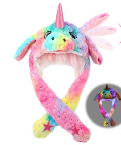 Chapeau de licorne LED Hifot pour fille, illumination et oreilles mobiles, cadeau d'anniv. & Noël Halloween