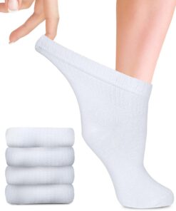 Fiera Besa - Lot de 4 paires de chaussettes pour diabétiques en bambou avec lycra, pour femmes enceintes et personnes âg