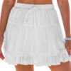 CUPSHE Mini jupe à volants nouée Taille haute pour vacancesComfortable décontracté
