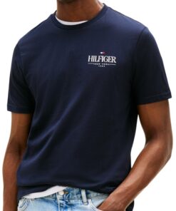 Tommy Hilfiger T-shirt Homme Été Polyester Classique Tenu de Virginie