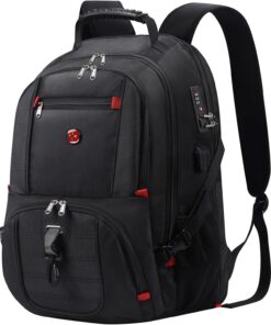 Sac à Dos Ordinateur Homme Antivol, Grande Capacité 17 Pouces Pour PC Portable Travail et Voyage, Imperméable et Multipo