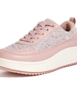 Baskets Tendance LUCKY STEP pour Femme - Décontractées Chunky - Chaussures de Marche rétro Tressées Scintillantes