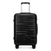 Valise britannique grande taille voyage roulettes 360 degrés sécurité TSA (noir)