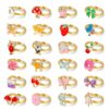 Hifot Fille Bijoux Enfants Réglables Anneau Ensemble Cadeau Princesse Anneaux Pretend Play Fête (Style aléatoire)