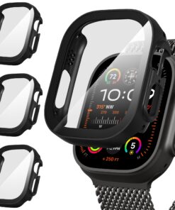 Titre SEO optimisé : Coque Écran Dur Matière PC Trempé Suoman Noir 49mm pour Apple Watch Ultra/Ultra 2 Protection Écran