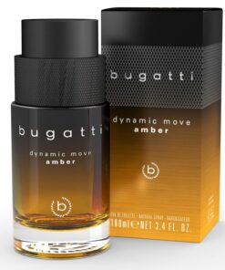Parfum Bugatti Eau de Toilette pour Homme Dynamic Move Amber 100ml I Notes de Cannelle et Tabac I Parfum Puissant et Sen