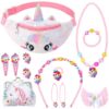 Sac ViEinkaufen à bandoulière licorne fille, lot de 13 pièces, accessoires fête anniversaire