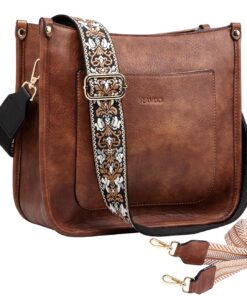 RAVUO Sac à Main Femme Cuir Mode Sac Bandoulière 2 Bretelles Réglables pour Voyage Shopping