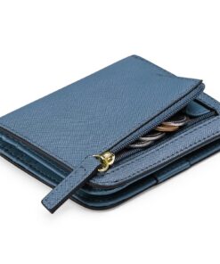 GAEKEAO Portefeuille Femme en Cuir Verditable avec Blocage RFID pour Femmes - 9 Emplacements, Petite Taille avec Fermetu