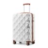 Valise Britaine Cabine 54x36.5x21.5cm Blanc, Rigide Élégante 34L, Valeur Indispensable pour Voyageurs avec Roulettes Rot
