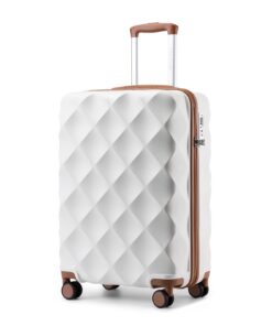 Valise Britaine Cabine 54x36.5x21.5cm Blanc, Rigide Élégante 34L, Valeur Indispensable pour Voyageurs avec Roulettes Rot