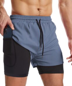 Danfiki Short de Sport Respirant pour Homme avec Poche et Séchage Rapide