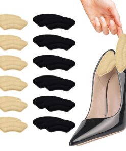 OYIWINMI Lot de 12 paires de protège-talons pour chaussures noir - Coussinets en gel antidérapants - Pour homme et femme