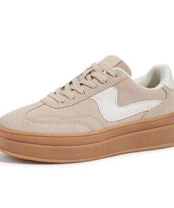 LUCKY STEP Baskets Femme Plateforme Chunky Confort pour Marcher et Quotidien - Chaussures Casual Lacets