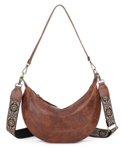 VINBAGGE Sac à Bandoulière Femme tendência pour Femmes Matériel PU Cuir Style Besace Banane Fonctionnel Sac à Main Moyen