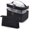 MXTIMWAN Trousse de toilette femme voyage ado fille | Grande capacité & Organisateur | Noir & Transparente